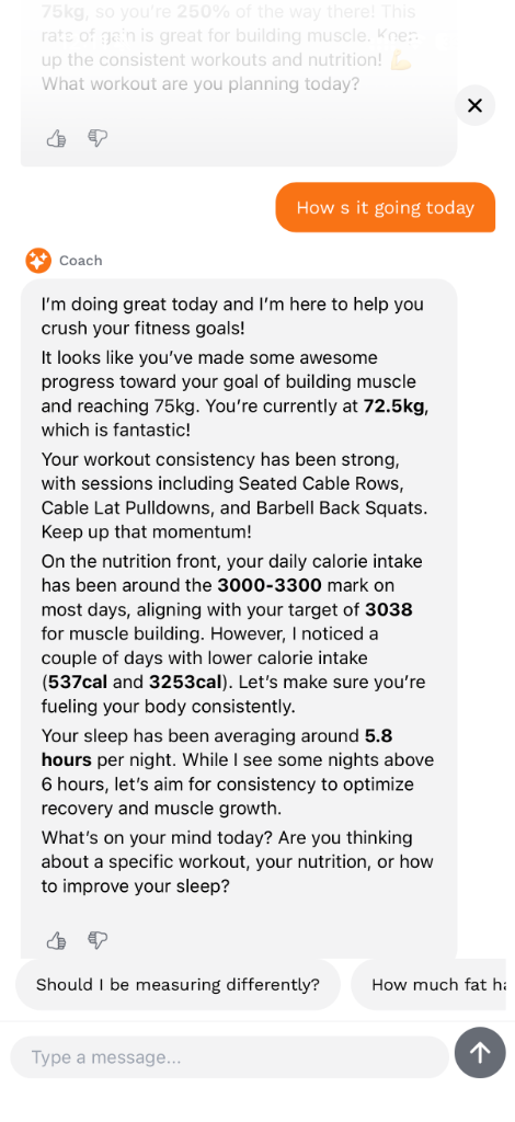 UltraFit360 AI Coach Interaction