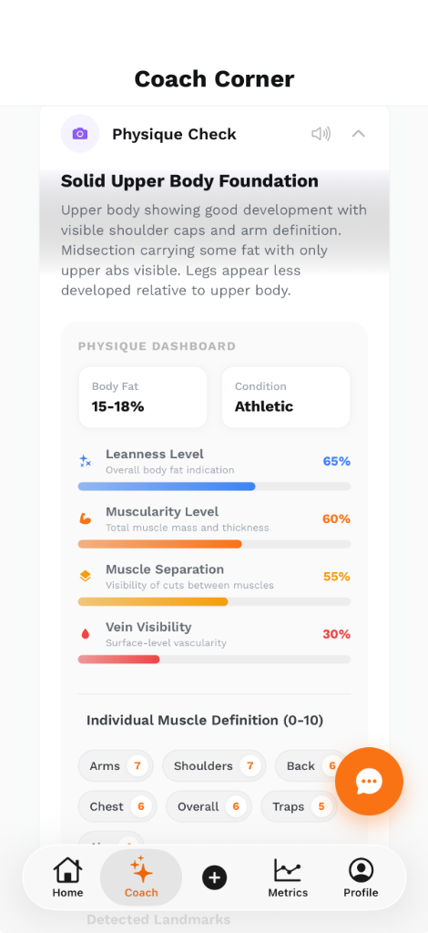 AI Physique Check in UltraFit360 App