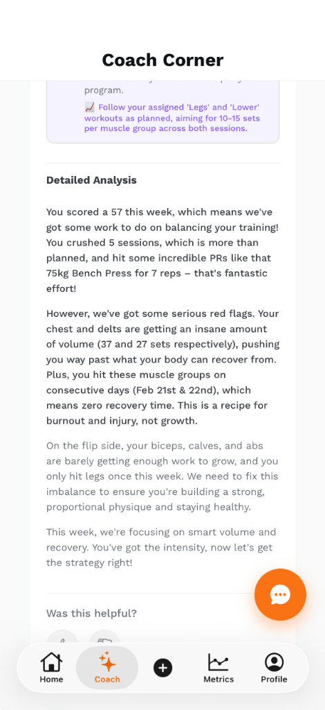 UltraFit360 Detailed Training Analysis