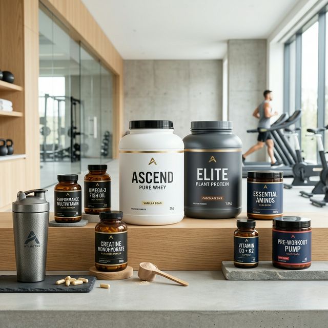 Clean display of supplements and vitamins