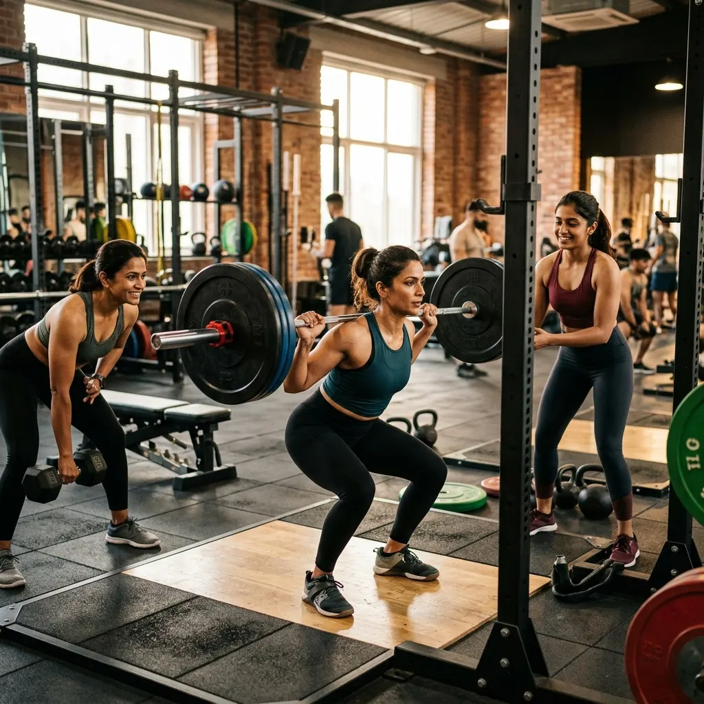 Indian woman doing a home strength workout