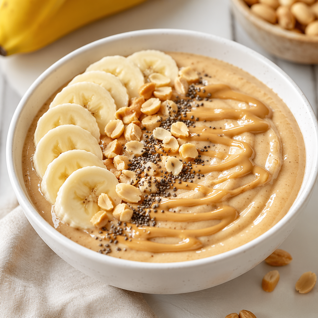 Banana Peanut Protein Smoothie Bowl