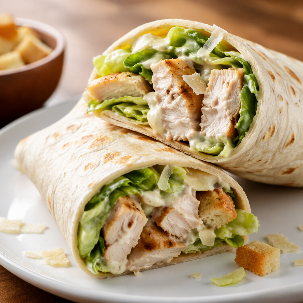Light Chicken Caesar Wrap
