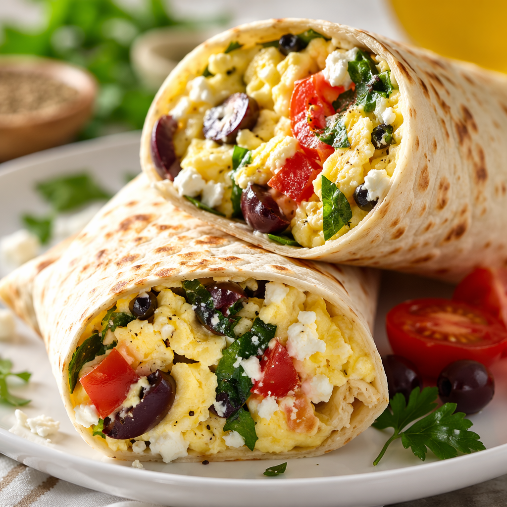Mediterranean Egg and Feta Wrap