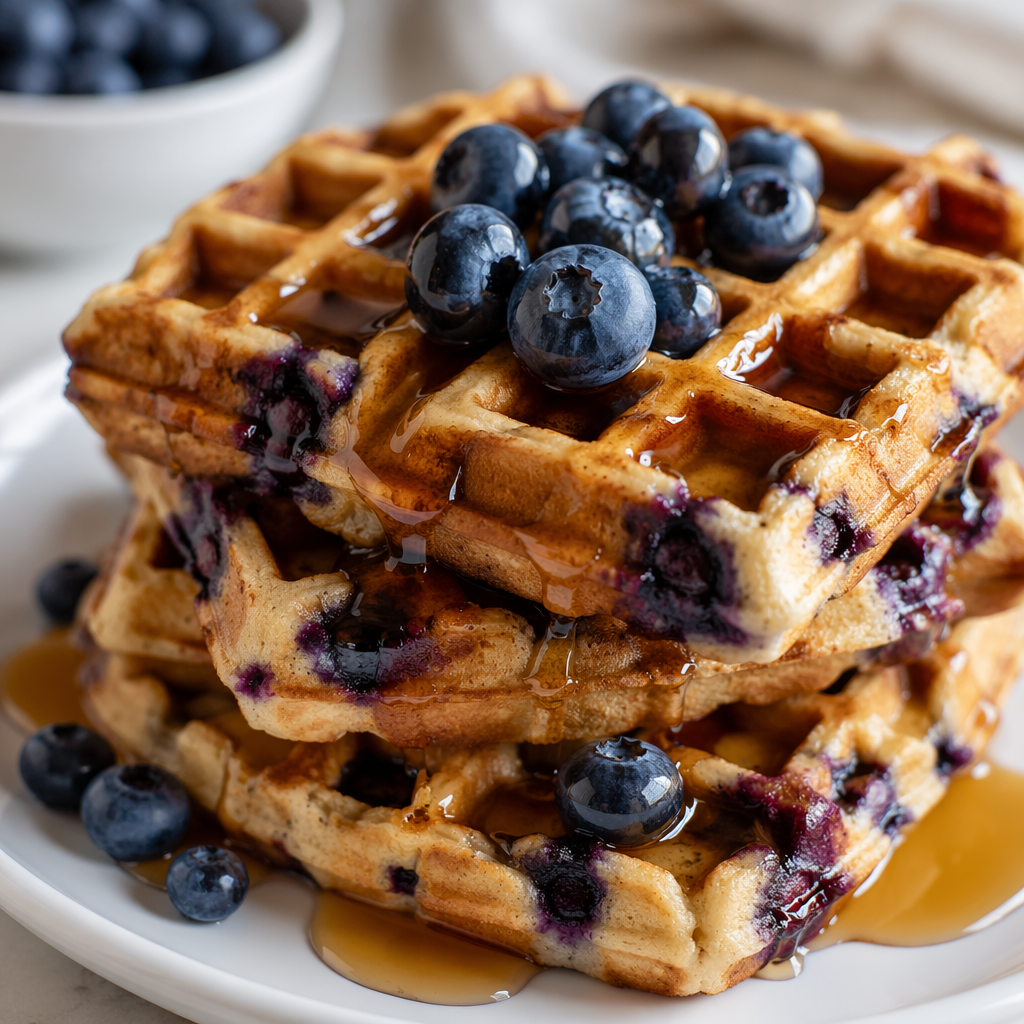 Blueberry Protein Waffles