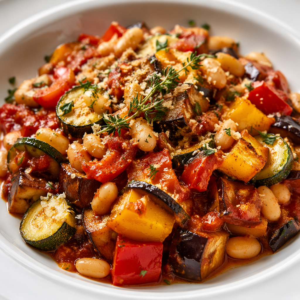 Baked Ratatouille with White Beans