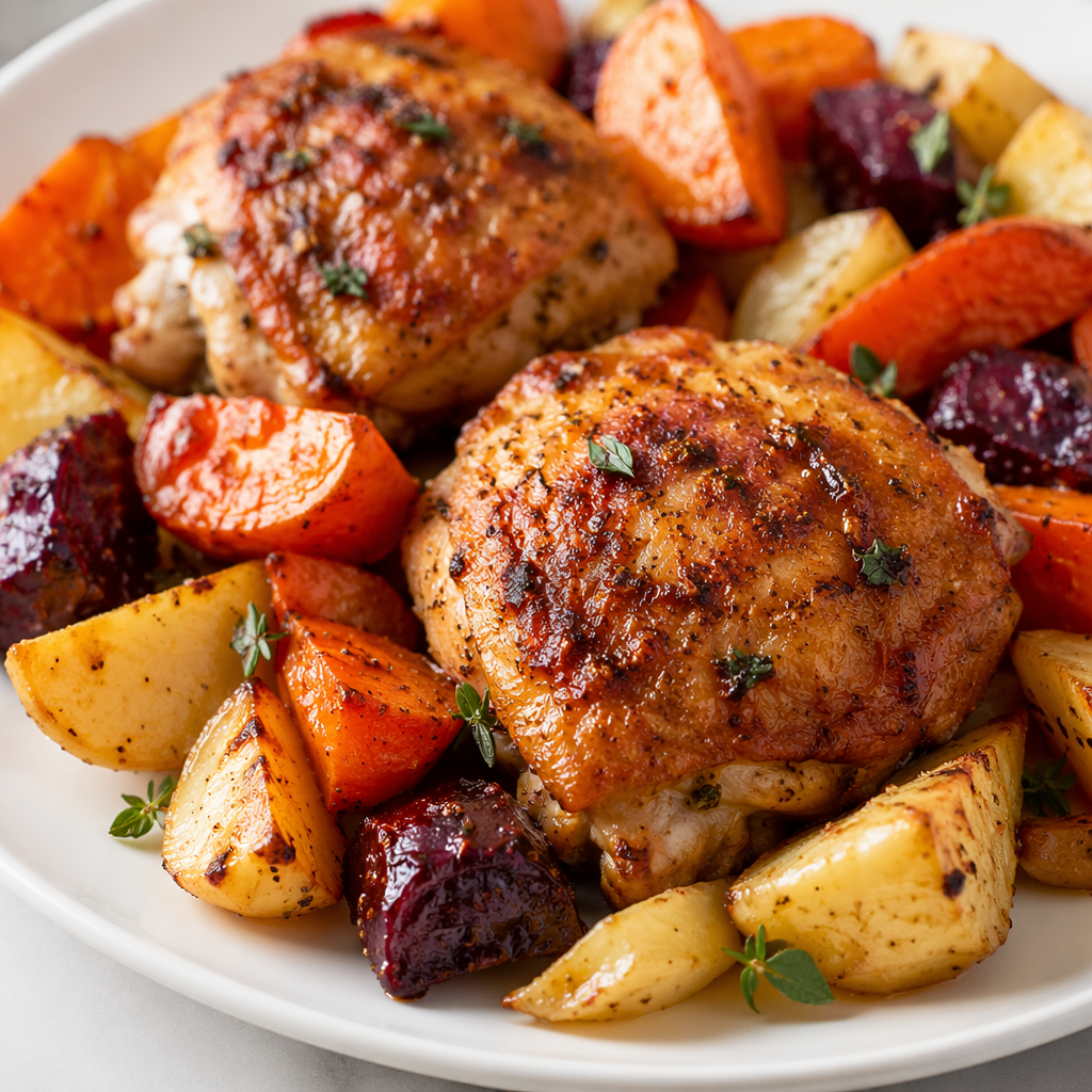Sheet-Pan Chicken with Root Vegetables