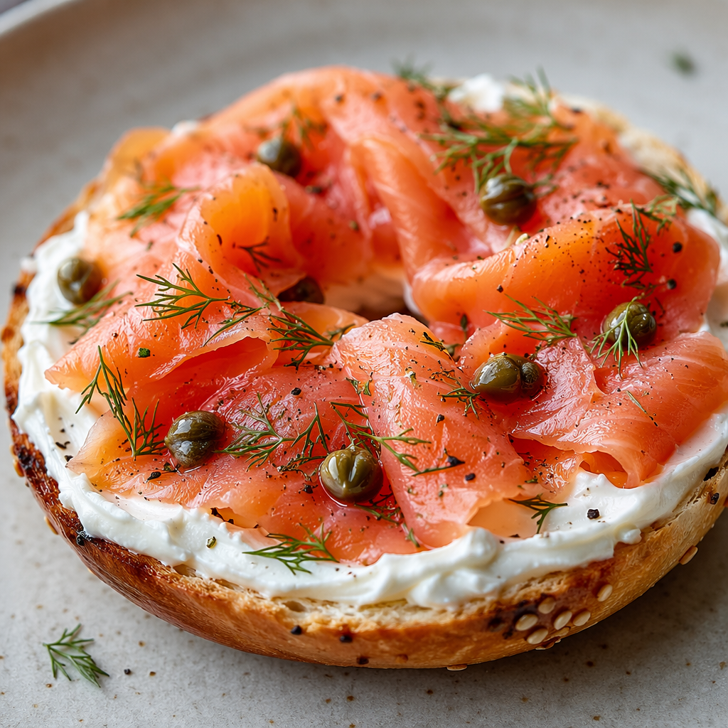 Smoked Salmon Protein Bagel