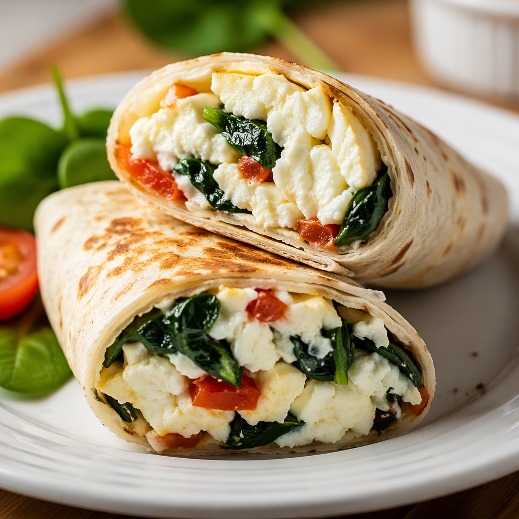 Spinach Egg White Breakfast Wrap