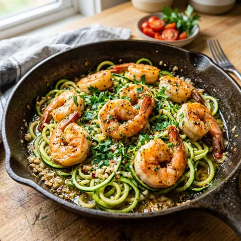 Garlic Butter Shrimp Zoodles
