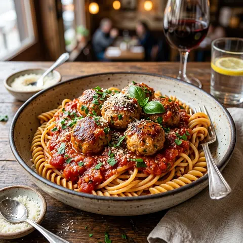 Protein Turkey Meatball Pasta