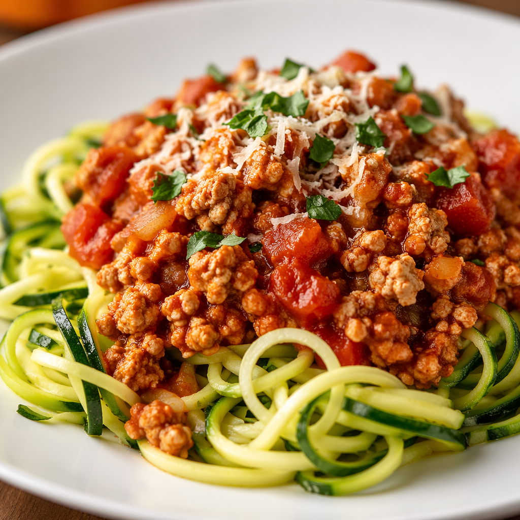 Turkey Bolognese with Zucchini Noodles