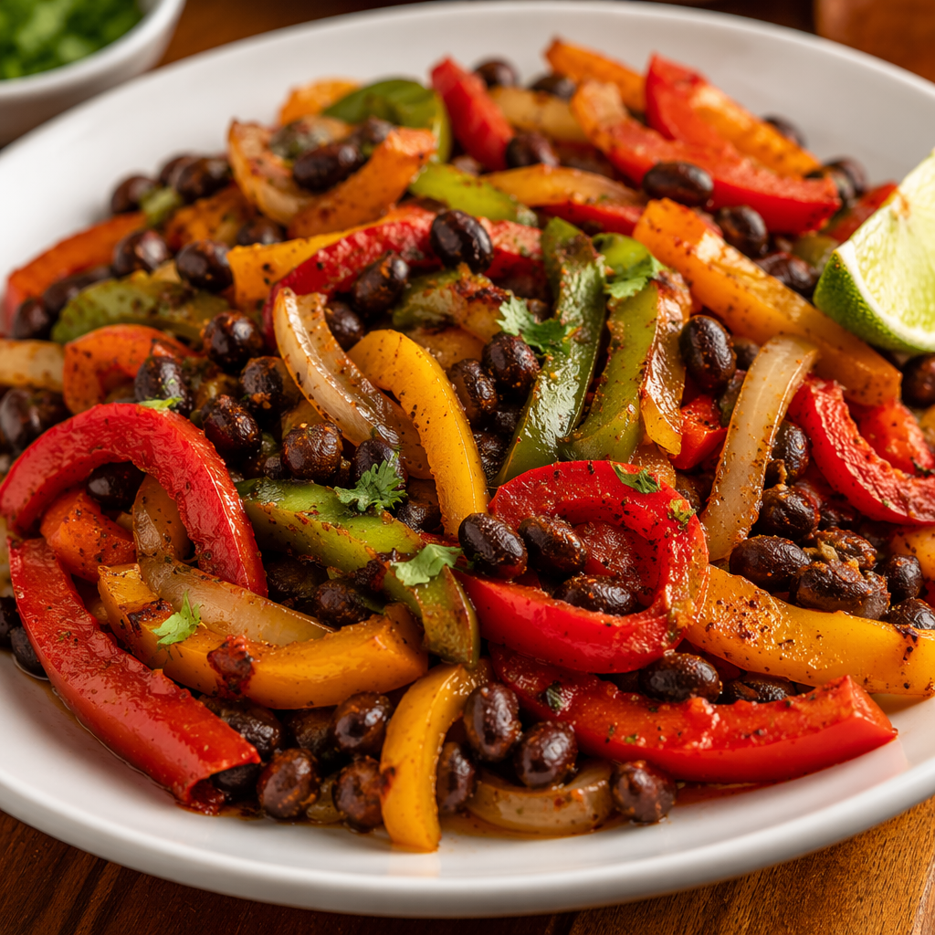 Vegetarian Fajita Skillet with Black Beans