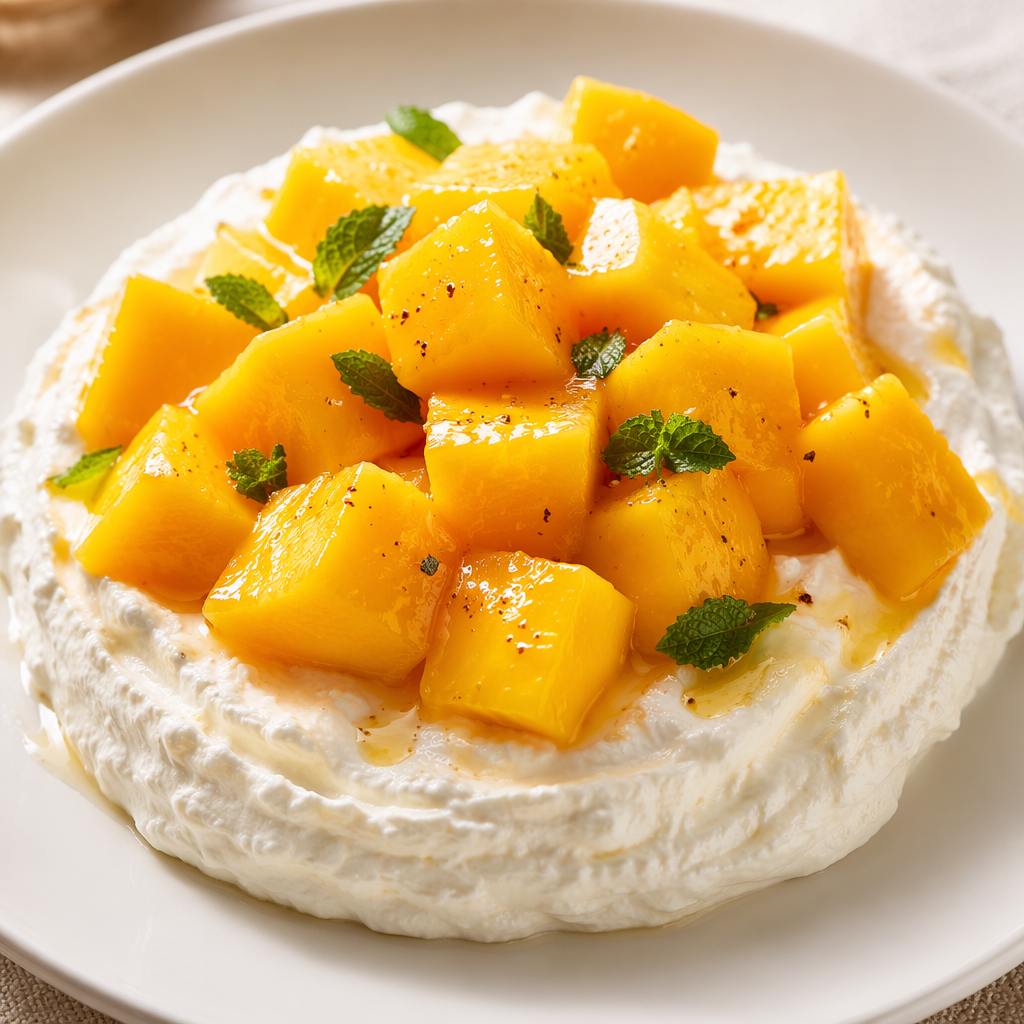 Whipped Cottage Cheese with Mango